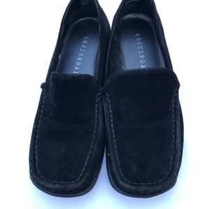 Crossroads Black suede loafers size 7 1/2